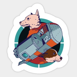 First animal Belka and Strelka Sticker